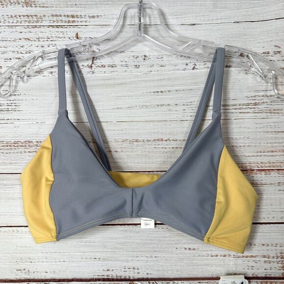 NEW Free People Seea Vega Lotus Gray and Yellow Bikini Top, NWT, Small, MSRP $75 - Picture 5 of 14
